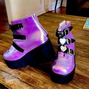 Purple platform boots Size 6/37